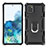 Funda Bumper Silicona y Plastico Mate Carcasa con Magnetico Anillo de dedo Soporte YF1 para Samsung Galaxy A81