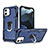 Funda Bumper Silicona y Plastico Mate Carcasa con Magnetico Soporte A01 para Apple iPhone 12 Mini