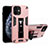 Funda Bumper Silicona y Plastico Mate Carcasa con Magnetico Soporte H01 para Apple iPhone 12