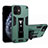 Funda Bumper Silicona y Plastico Mate Carcasa con Magnetico Soporte H01 para Apple iPhone 12