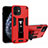 Funda Bumper Silicona y Plastico Mate Carcasa con Magnetico Soporte H01 para Apple iPhone 12 Mini