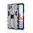 Funda Bumper Silicona y Plastico Mate Carcasa con Magnetico Soporte KC2 para Xiaomi Redmi Note 10 4G