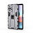 Funda Bumper Silicona y Plastico Mate Carcasa con Magnetico Soporte KC2 para Xiaomi Redmi Note 10 Pro Max