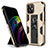 Funda Bumper Silicona y Plastico Mate Carcasa con Magnetico Soporte para Apple iPhone 12 Mini