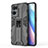 Funda Bumper Silicona y Plastico Mate Carcasa con Magnetico Soporte para Oppo Reno7 Pro 5G