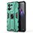 Funda Bumper Silicona y Plastico Mate Carcasa con Magnetico Soporte para Oppo Reno9 Pro 5G