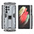 Funda Bumper Silicona y Plastico Mate Carcasa con Magnetico Soporte para Samsung Galaxy S21 Ultra 5G