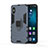 Funda Bumper Silicona y Plastico Mate Carcasa con Magnetico Soporte para Xiaomi Mi 8 Pro Global Version