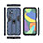 Funda Bumper Silicona y Plastico Mate Carcasa con Magnetico Soporte T02 para Samsung Galaxy F52 5G