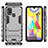 Funda Bumper Silicona y Plastico Mate Carcasa con Soporte KC1 para Samsung Galaxy M21s