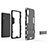 Funda Bumper Silicona y Plastico Mate Carcasa con Soporte para Samsung Galaxy M02