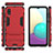 Funda Bumper Silicona y Plastico Mate Carcasa con Soporte T02 para Samsung Galaxy M02