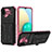 Funda Bumper Silicona y Plastico Mate Carcasa con Soporte YF1 para Samsung Galaxy M02