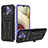 Funda Bumper Silicona y Plastico Mate Carcasa con Soporte YF1 para Samsung Galaxy M12