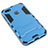 Funda Bumper Silicona y Plastico Mate con Soporte para Huawei Enjoy 7 Azul