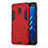 Funda Bumper Silicona y Plastico Mate con Soporte para Samsung Galaxy A8+ A8 Plus (2018) Duos A730F Rojo