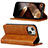 Funda de Cuero Cartera con Soporte Carcasa D05T para Apple iPhone 13