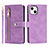 Funda de Cuero Cartera con Soporte Carcasa D06T para Apple iPhone 13