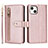 Funda de Cuero Cartera con Soporte Carcasa D06T para Apple iPhone 13