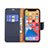 Funda de Cuero Cartera con Soporte Carcasa para Apple iPhone 13 Pro Azul Real