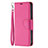 Funda de Cuero Cartera con Soporte Carcasa para Apple iPhone 14 Pro Max Rosa Roja
