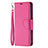Funda de Cuero Cartera con Soporte Carcasa para Apple iPhone 16 Pro Rosa Roja