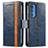 Funda de Cuero Cartera con Soporte Carcasa S02D para Motorola Moto Edge S Pro 5G