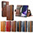 Funda de Cuero Cartera con Soporte Carcasa S02D para Samsung Galaxy S22 Ultra 5G