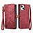 Funda de Cuero Cartera con Soporte Carcasa S05D para Apple iPhone 14 Plus