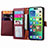 Funda de Cuero Cartera con Soporte Carcasa S07D para Apple iPhone 13 Pro