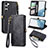 Funda de Cuero Cartera con Soporte Carcasa S17D para Samsung Galaxy S22 5G