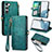 Funda de Cuero Cartera con Soporte Carcasa S18D para Samsung Galaxy S22 5G