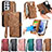 Funda de Cuero Cartera con Soporte Carcasa S18D para Samsung Galaxy S22 Ultra 5G