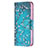 Funda de Cuero Cartera con Soporte Flores Carcasa L01 para Apple iPhone 14 Plus Cian