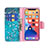 Funda de Cuero Cartera con Soporte Flores Carcasa L01 para Apple iPhone 14 Plus Cian