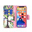 Funda de Cuero Cartera con Soporte Flores Carcasa L02 para Apple iPhone 13 Mini Multicolor