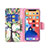 Funda de Cuero Cartera con Soporte Flores Carcasa L02 para Apple iPhone 14 Plus Multicolor