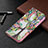 Funda de Cuero Cartera con Soporte Flores Carcasa L03 para Apple iPhone 13 Pro Multicolor