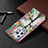 Funda de Cuero Cartera con Soporte Flores Carcasa L03 para Apple iPhone 13 Pro Multicolor