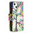 Funda de Cuero Cartera con Soporte Flores Carcasa L03 para Apple iPhone 14 Plus Multicolor