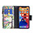 Funda de Cuero Cartera con Soporte Flores Carcasa L03 para Apple iPhone 14 Plus Multicolor