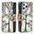 Funda de Cuero Cartera con Soporte Flores Carcasa para Apple iPhone 13 Pro Multicolor