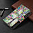 Funda de Cuero Cartera con Soporte Flores Carcasa para Apple iPhone 13 Pro Multicolor