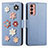 Funda de Cuero Cartera con Soporte Flores Carcasa S02D para Samsung Galaxy F13 4G