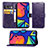Funda de Cuero Cartera con Soporte Flores Carcasa S02D para Samsung Galaxy F41