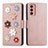 Funda de Cuero Cartera con Soporte Flores Carcasa S02D para Samsung Galaxy M13 4G