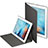 Funda de Cuero Cartera con Soporte L02 para Apple iPad 4 Negro