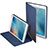 Funda de Cuero Cartera con Soporte L02 para Apple iPad Mini 3 Azul