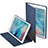 Funda de Cuero Cartera con Soporte L02 para Apple iPad Mini 4 Azul