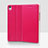 Funda de Cuero Cartera con Soporte L02 para Huawei Ascend P7 Rosa Roja